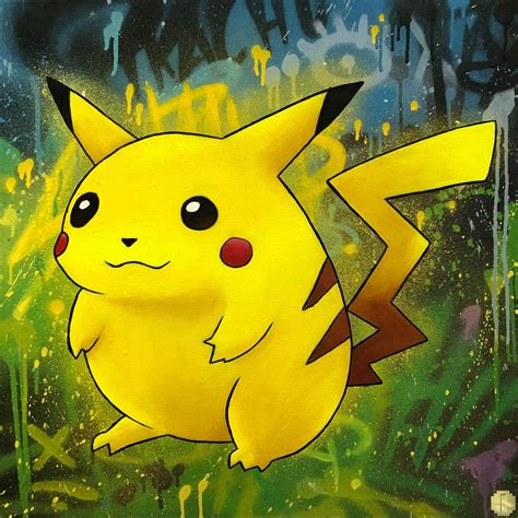 025.Pikachu 6x6 / 24x24 Fan Art canvas - Odd tokens