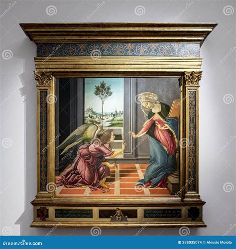 The Cestello Annunciation, Painting by Sandro Botticelli, Uffizi Gallery, Florence Editorial ...