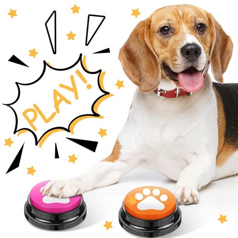 Talking Dog Buttons Set Include 4 Recordable Dog Buttons, Talking ...