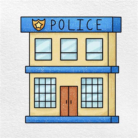 Draw a Police Station - HelloArtsy