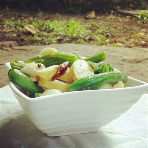 Ginger Juliennes: Water Chestnuts and Green Beans Salad