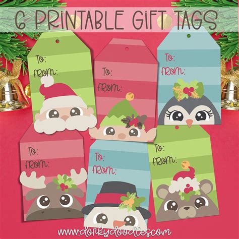 Cute Peeking Christmas Gift Tags - Printables – Dorky Doodles
