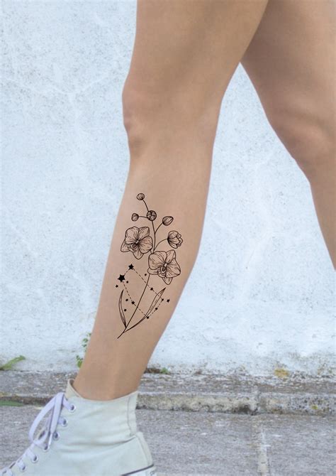 Gemini Constellation Tattoo Flower Tattoo Design - Etsy