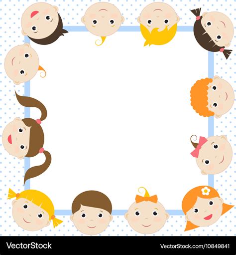 Frame with funny kids Royalty Free Vector Image