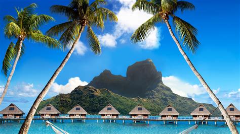 Floating Bungalows Bora Bora French Polynesia UHD 4K Wallpaper | Pixelz