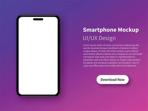 Download page of the mobile mockup with empty screen. Web banner design ...