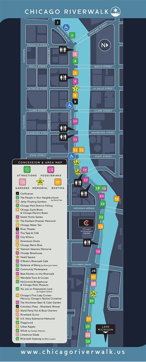 Chicago Riverwalk Map Michigan Avenue Chicago, Chicago Park, Places In Chicago, Chicago Vacation ...