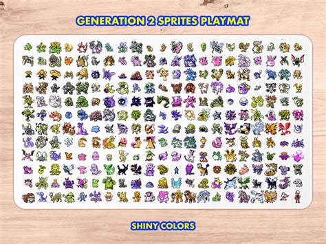 Pokemon Sprites Playmat TCG Gaming Mat Regular and Shiny - Etsy