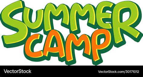 Font design for word summer camp on white Vector Image