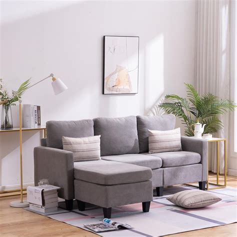 Ktaxon Reversible Sectional Sofa Couch, L-Shaped Couch with Modern ...