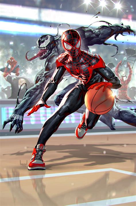 Miles Morales & Venom Hit Basketball Court in Exclusive Variant Cover