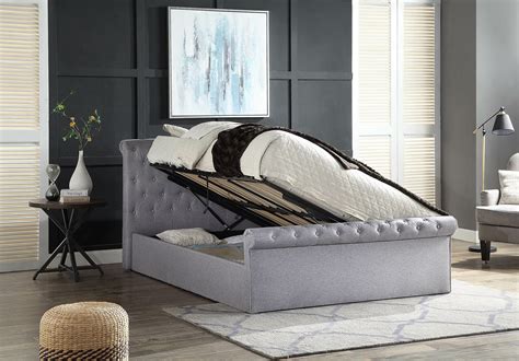 Winfield King Ottoman Bed Frame with Side Lift Up Storage | BedSale.com