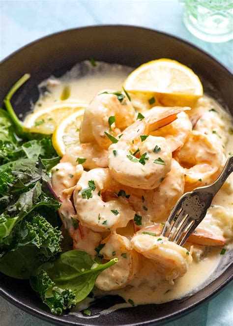 Creamy Garlic Prawns (Shrimp) - Yummy Recipe