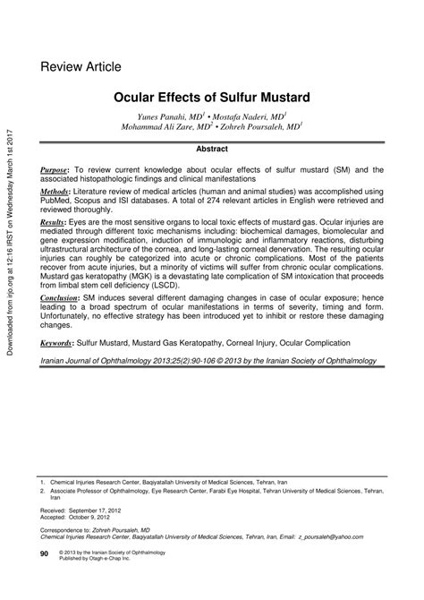 (PDF) Ocular Effects of Sulfur Mustard