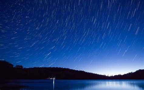 Stars Timelapse Night Ocean Night HD wallpaper | nature and landscape | Wallpaper Better