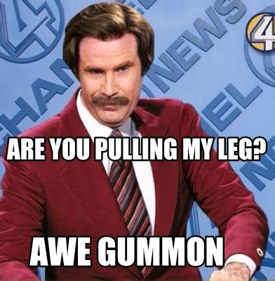 Meme Creator - Funny Are you pulling my leg? Awe Gummon Meme Generator at MemeCreator.org!