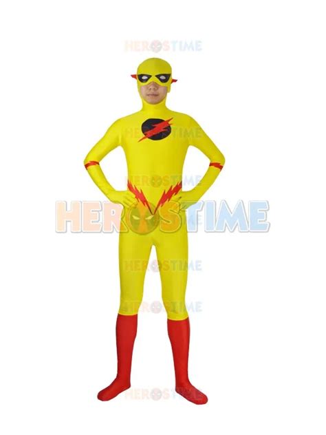 Professor Zoom aka Reverse Flash Costume The Kid Flash DC Comics Mens Superhero Costume Lycra ...