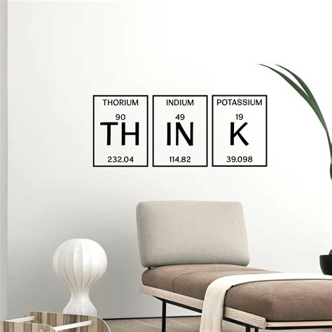 Amazon.com: Wall Art Vinyl Decal - 'Think' Word Lettering - 13" x 32" Inspirational Wall Art ...