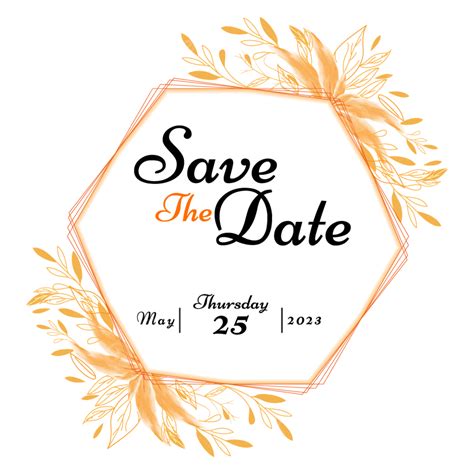 Save The Date Invitation Card Design, Design, Wedding, Broder PNG and Vector with Transparent ...