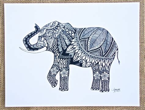 Elephant Zentangle Art