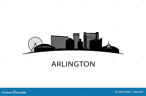 Arlington City Texas Skyline. Stock Vector - Illustration of horizon ...