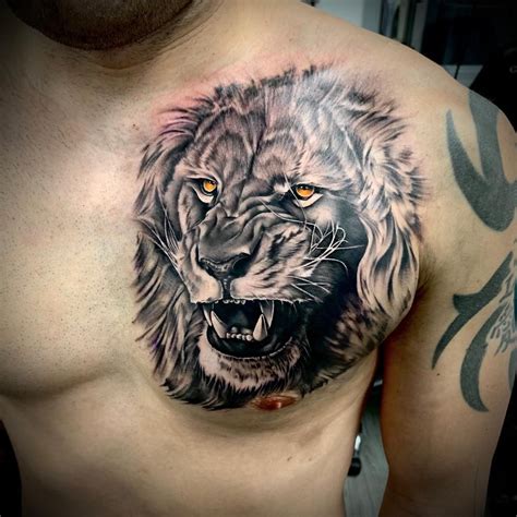 Pin on Tattoo | Animal tattoos for men, Chest tattoo men, Chest piece tattoos