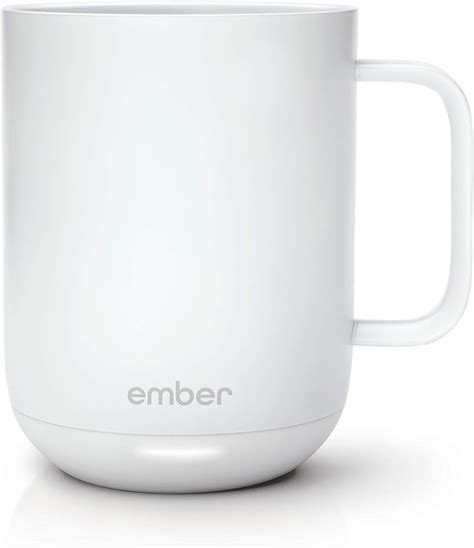 Ember Temperature Control Smart Mug, 10 Ounce, 1-hr Battery Life, White - App Controlled Heated ...