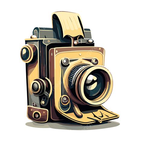 Old Camera Vector, Sticker Clipart Vintage Camera Illustration By ...