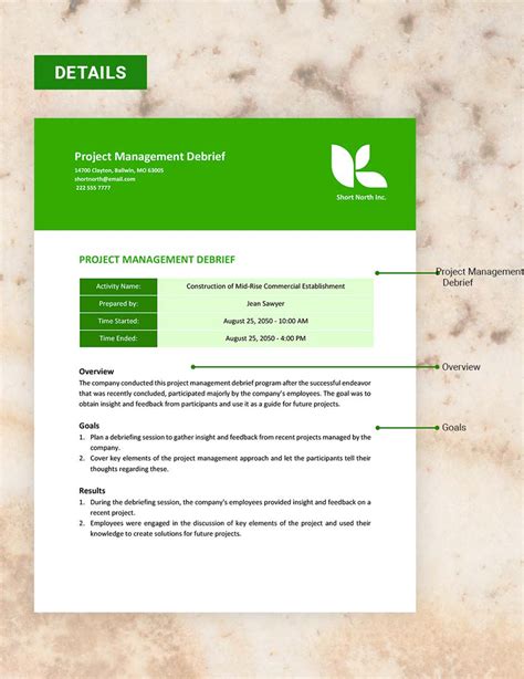 Project Management Debrief Template in Google Docs, Word - Download ...