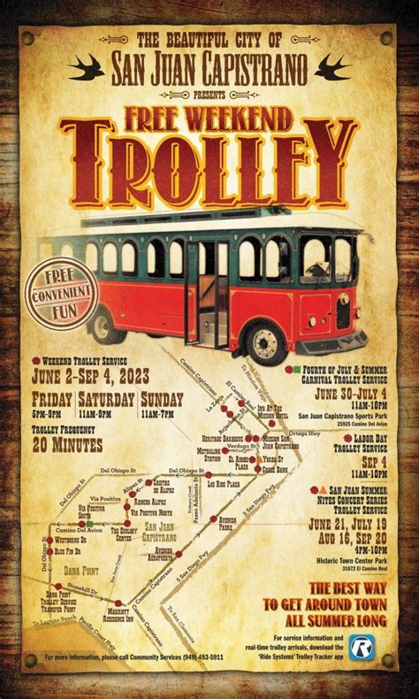 San Juan Capistrano Summer 2023 Trolley Guide – South OC Beaches