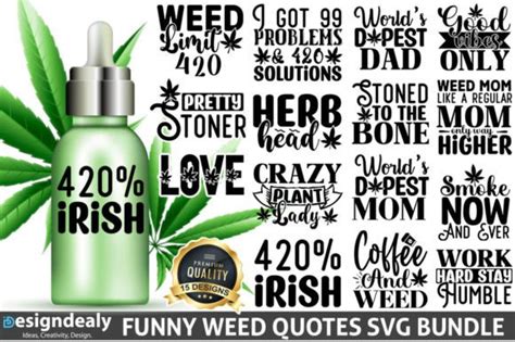 Funny Weed Quotes SVG Bundle Graphic by Buysvgbundles · Creative Fabrica