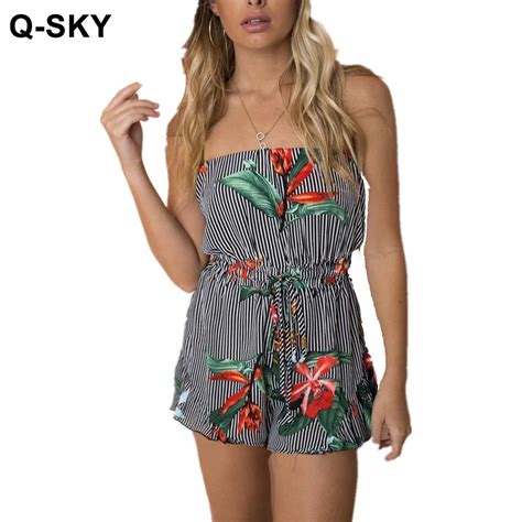 Q SKY 2018 Summer Beach Women One Piece Shorts Playsuits And Jumpsuits ...