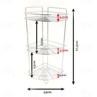 Stainless Steel 3 Tiers Corner Shelf Rack/Kitchen Bathroom Shower ...