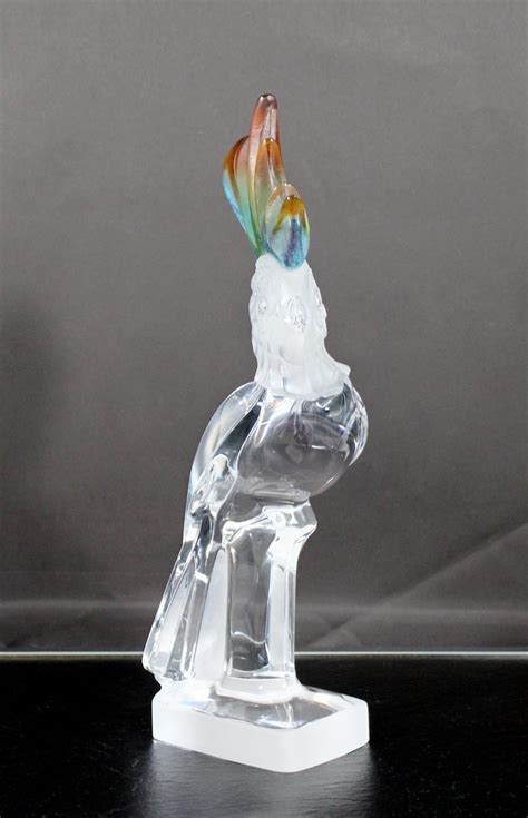 Mid-Century Modern Crystal Daum France Signed Cockatoo Table Sculpture ...