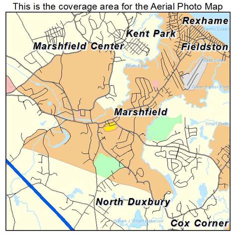 Aerial Photography Map of Marshfield, MA Massachusetts