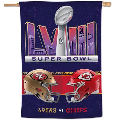 KANSAS CITY CHIEFS VS SAN FRANCISCO 49ERS SUPER BOWL LVIII 28" X 40" D ...