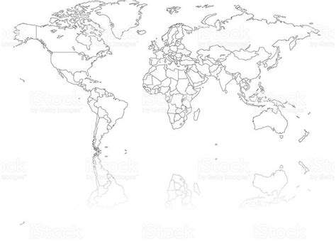 An outline World map with countries. Every country easy to edit.... | World map outline, Blank ...