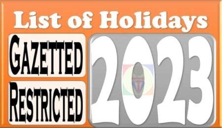 List of Holidays 2023: Gazetted Holidays to be observed in Central ...