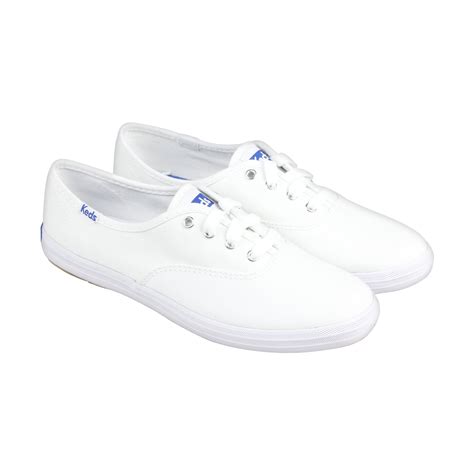 Keds - Keds Champion Womens White Canvas Lace Up Lace Up Sneakers Shoes ...