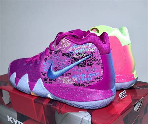 Nike Kyrie Irving 4 IV CONFETTI Purple and Yellow Multi Color Mens GS ...