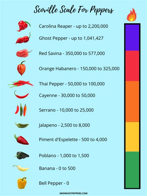 chili scale chart Chillies red 100g