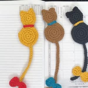 Crochet Cat Bookmark Pattern - Etsy