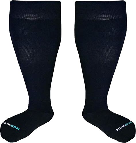 HOYISOX Wide Calf Compression Socks for Men and Women, Extra Large Knee High Cotton Socks ...