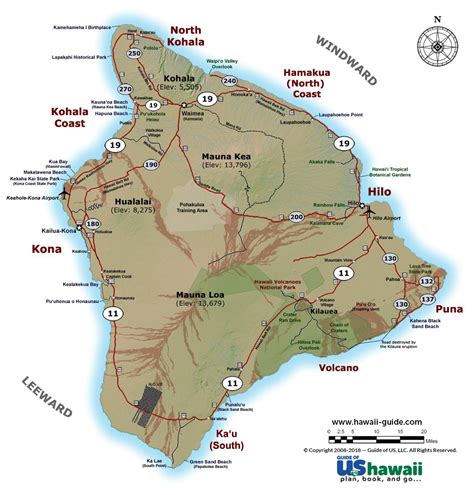 Big Island of Hawaii Maps