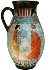 Women Paying Respect White Classical Greek Vase In Athens, in the 5th century B.C., while many ...