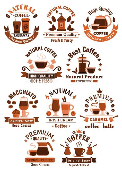 Coffee vector icons for cafeteria or cafe 12683595 Vector Art at Vecteezy