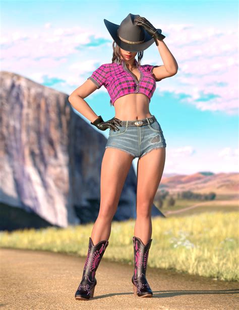 Wild West Cowgirl Outfit for Genesis 9 Feminine | Daz 3D