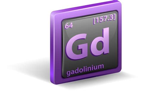 Gadolinium chemical element. Chemical symbol with atomic number and ...