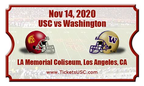 USC Trojans vs Washington Huskies Football Tickets | 11/14/20