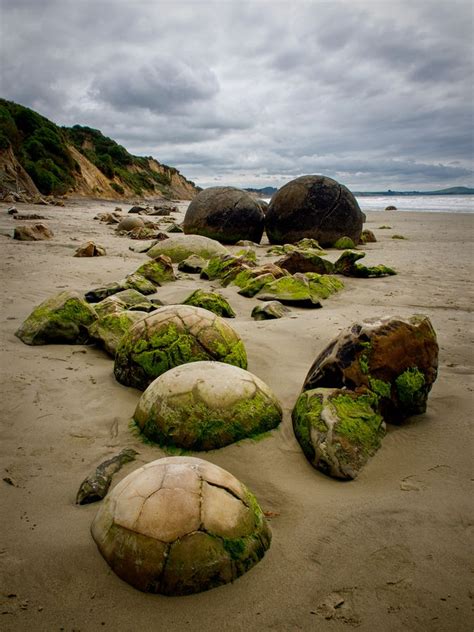 Moeraki Boulders on Koekohe Beach, New Zealand. 'Moeraki Boulders New Zealand' by Dennis Blank ...